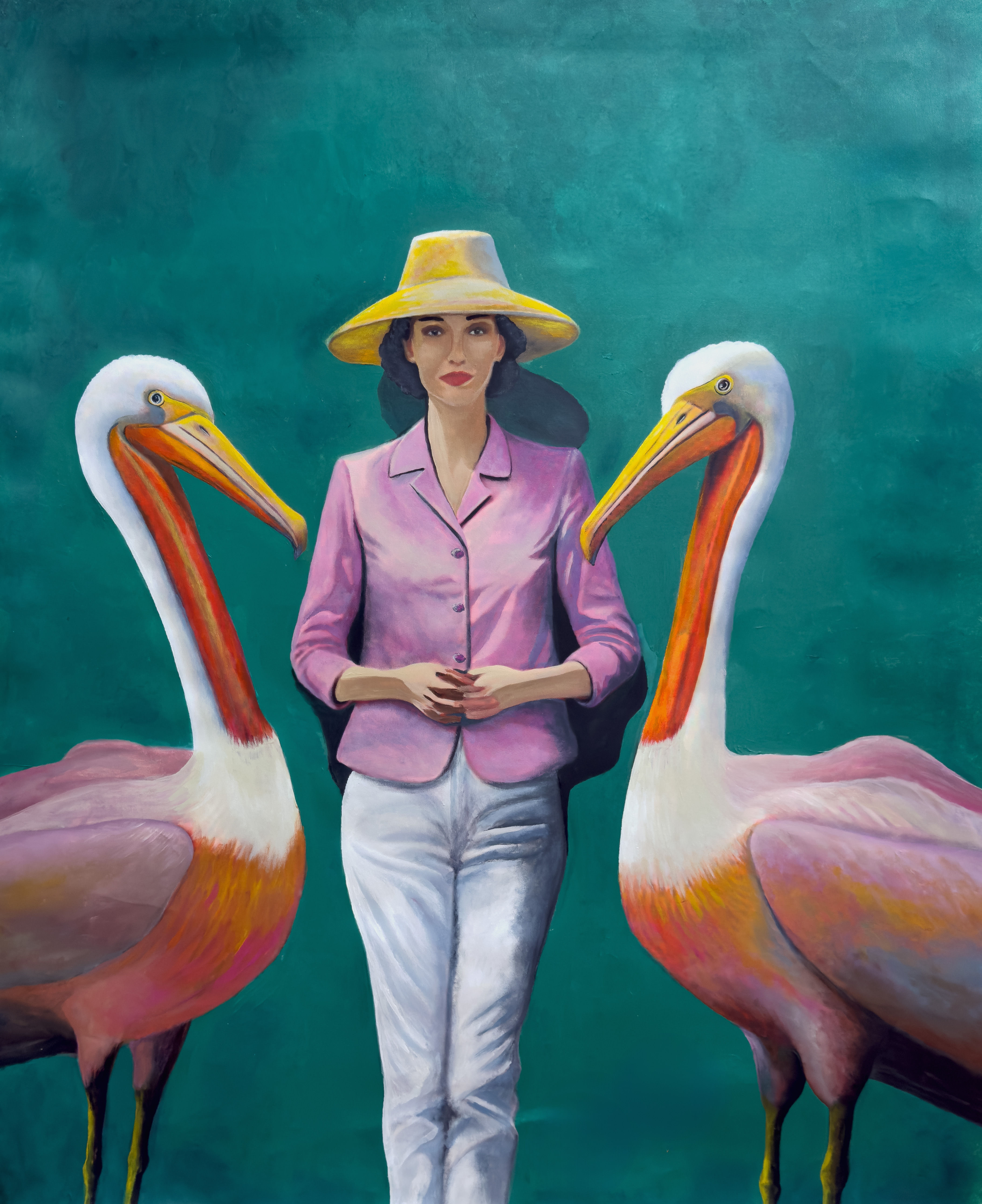 Pelican sisters Canvas Print