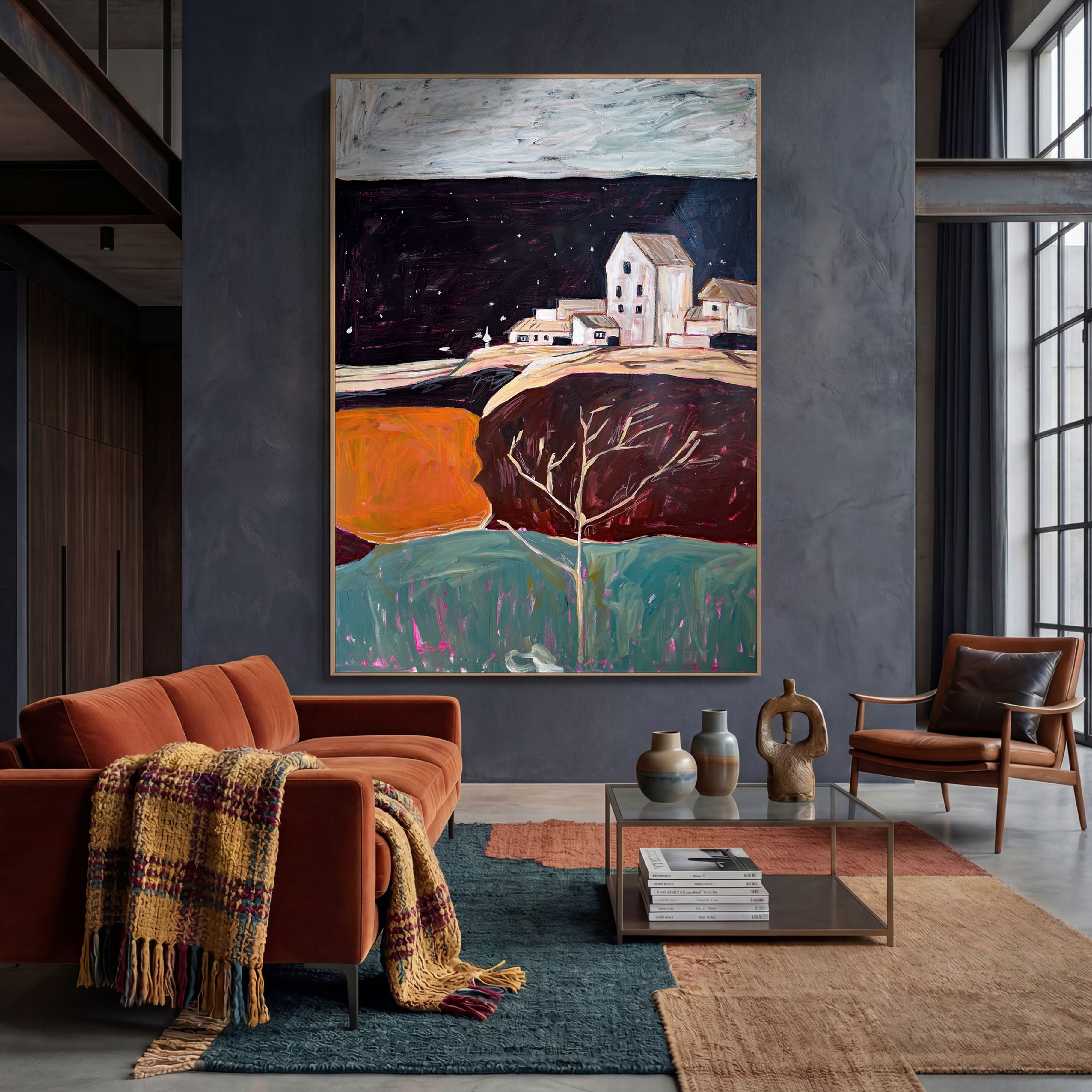 House Beneath the Black Sky - UNFRAMED Original Painting