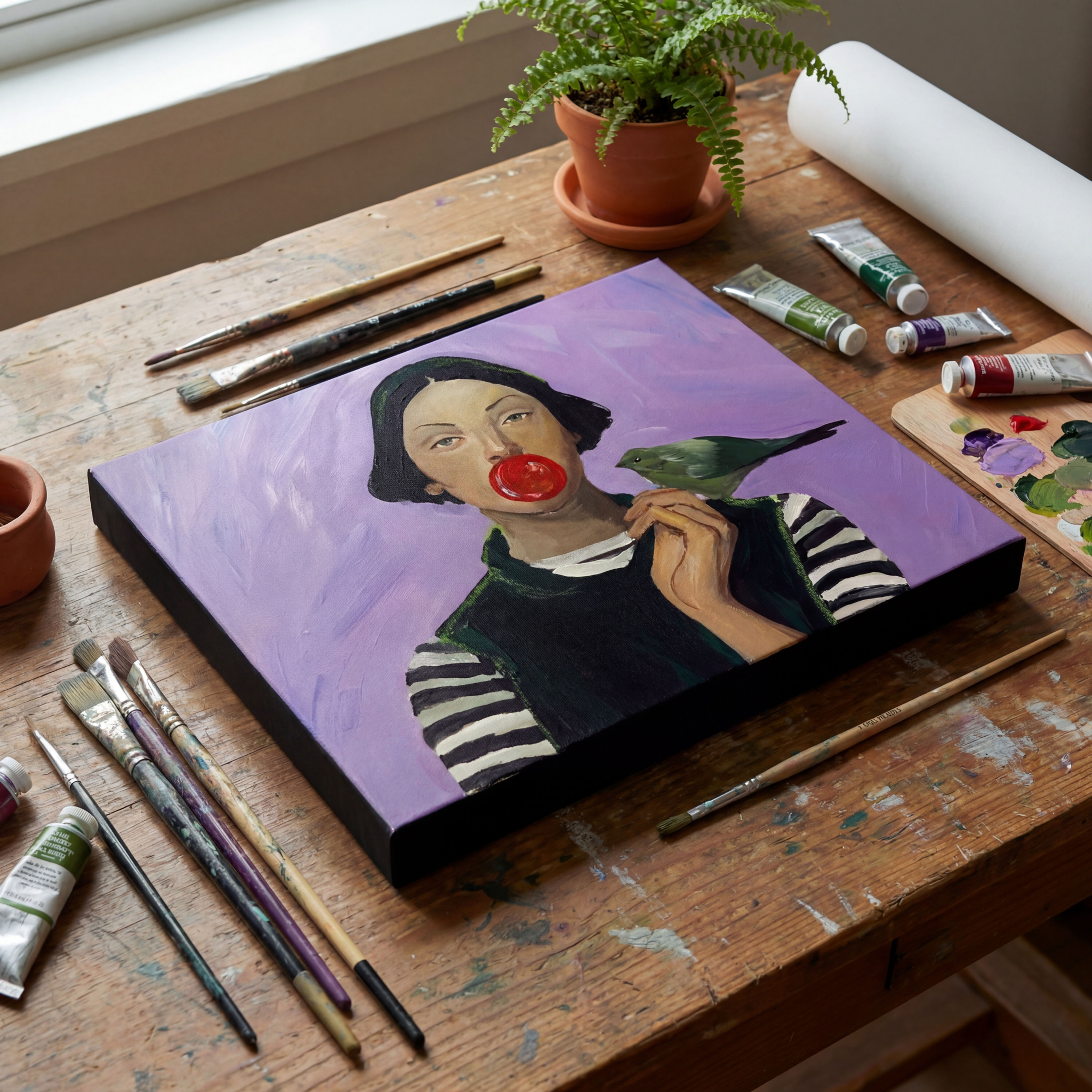 Winged Gossip - Original Painting