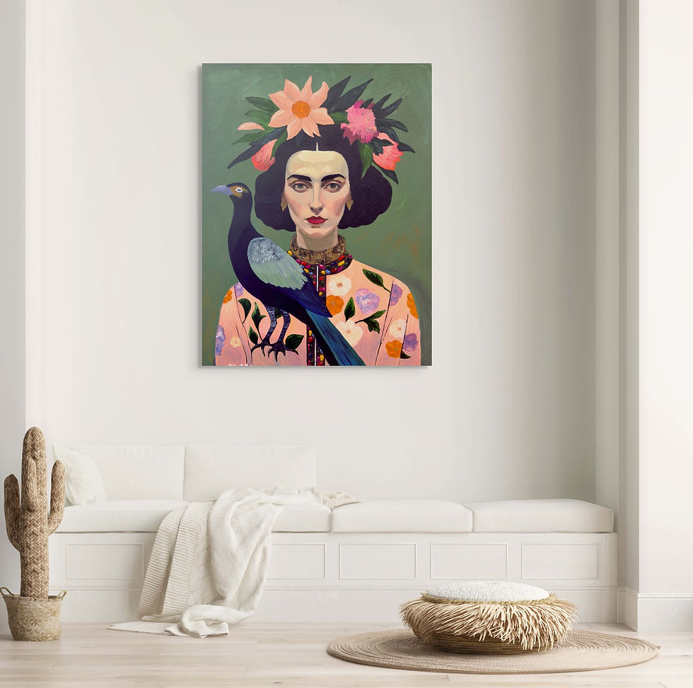 Thumbnail: Blossom and beak Canvas Print