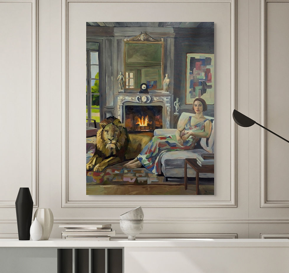 Thumbnail: The lion and the lady Canvas Print