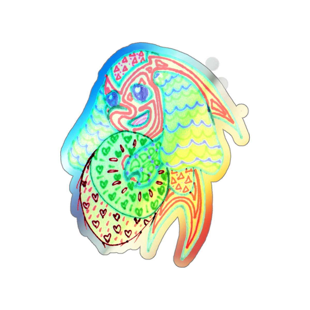 CANCER Kiwi Holographic Sticker