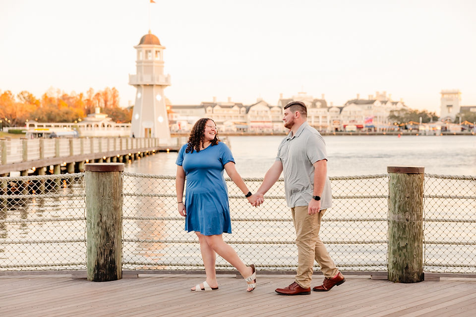 Disney World Boardwalk and Yacht Club Resort surprise proposal engagement session, Orlando photographer