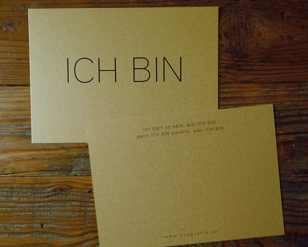 Miniaturbild: Postkarte gold "Ich bin"