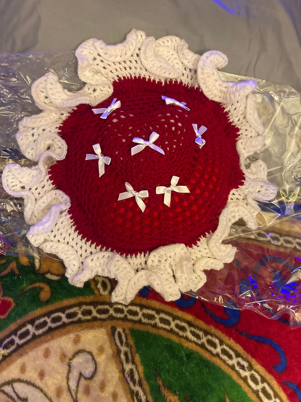 Thumbnail: *SOLD "EMBEDDED QUEENS WHITE HEART" LUXURY PILLOW