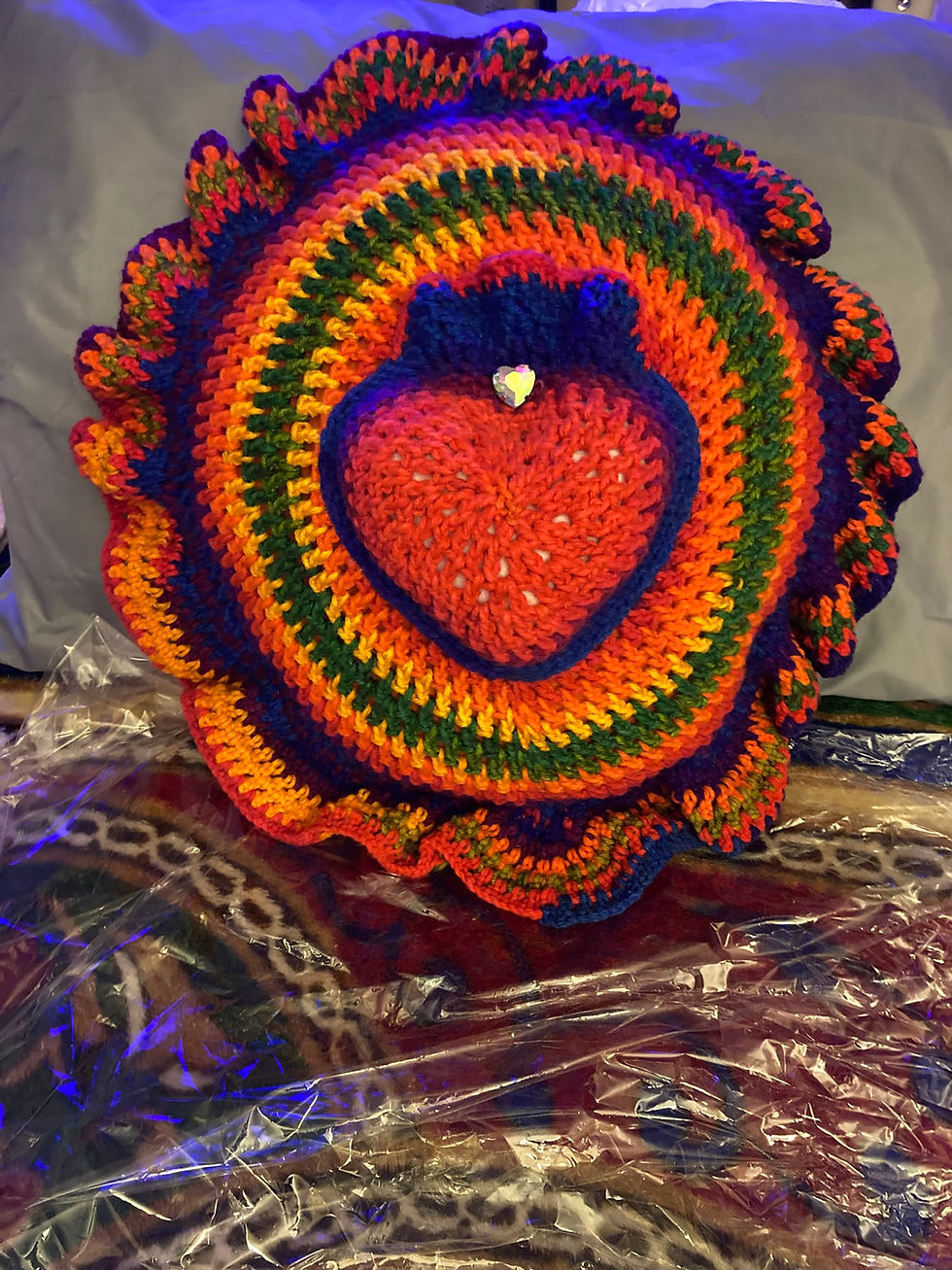 Thumbnail: "QUEEN OF HEARTS!" JUMBO 3D RAINBOW WEDDING PROPOSAL/RING BEARER PILLOW LUXURY P