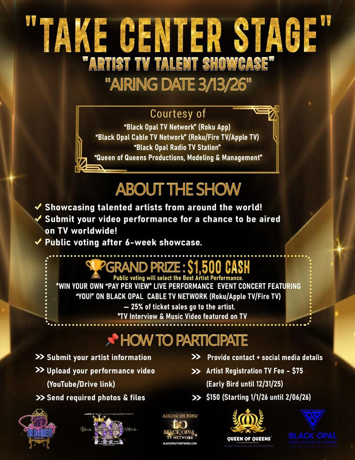 "TAKE CENTER STAGE" Artist TV Talent Showcase Event