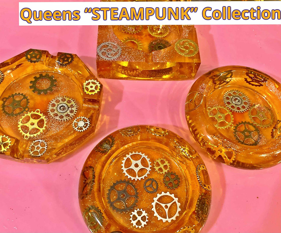 Queens Steampunk Ashtray (Champagne Color & 4 Section))