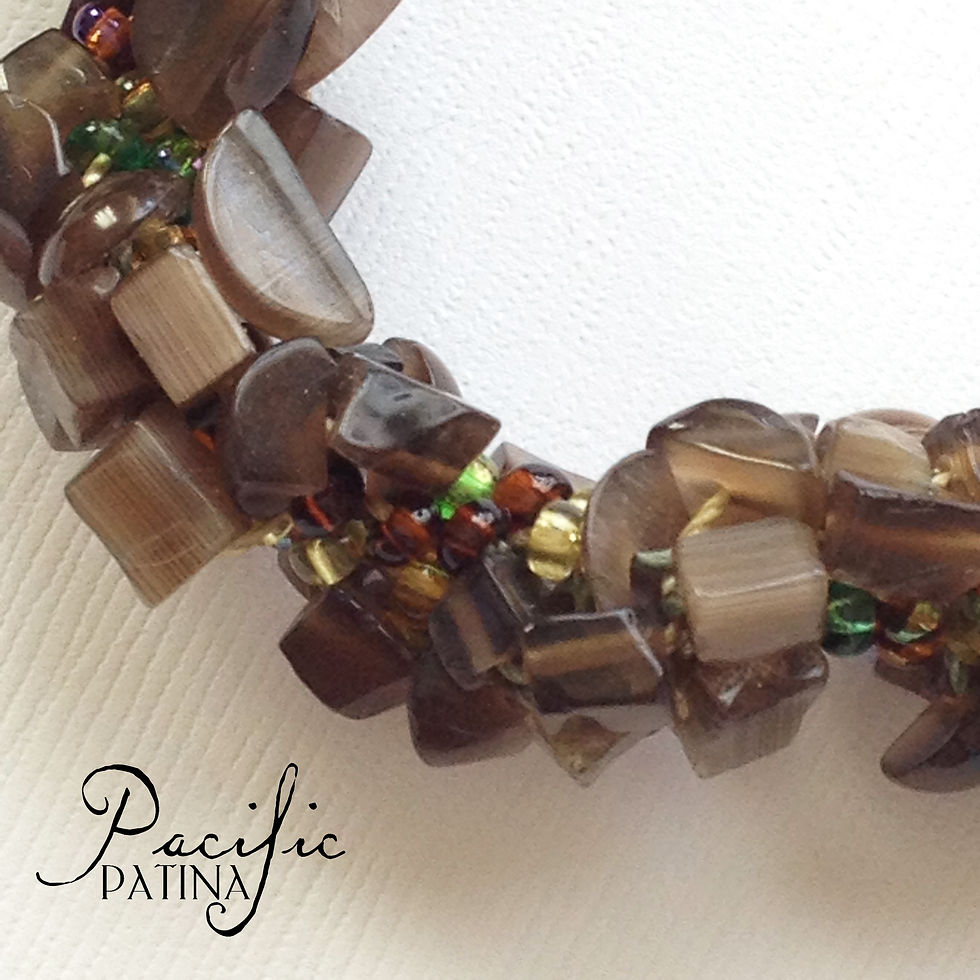 Thumbnail: Sea Glass Button & Gemstone Bracelet