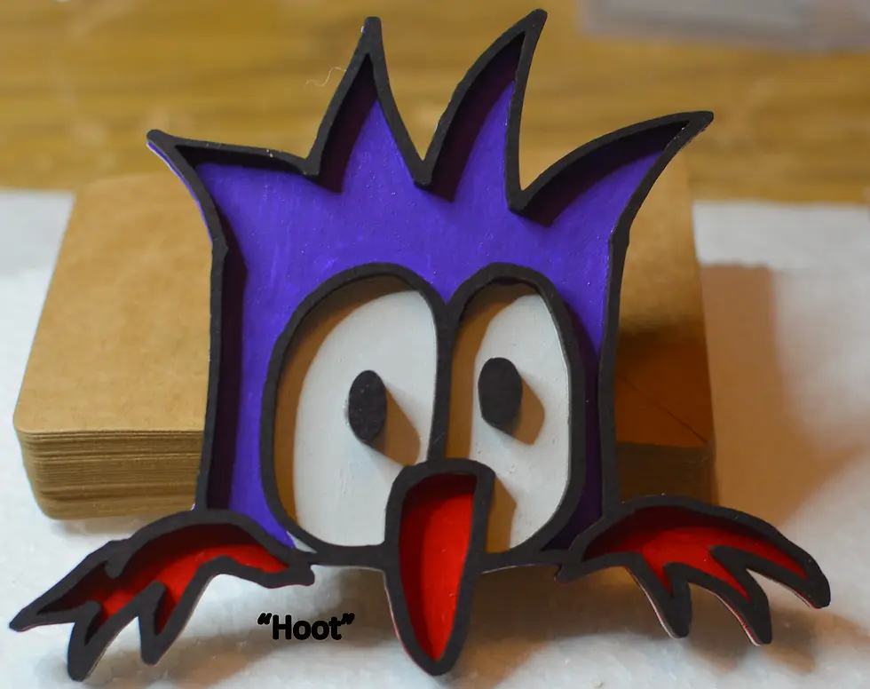 Thumbnail: Close up picture of Hoot The purple owl
