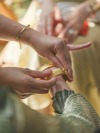 modern tea ceremony gold bangles