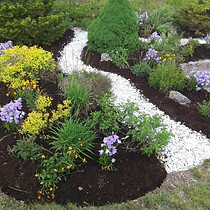 mulched flower bed installation