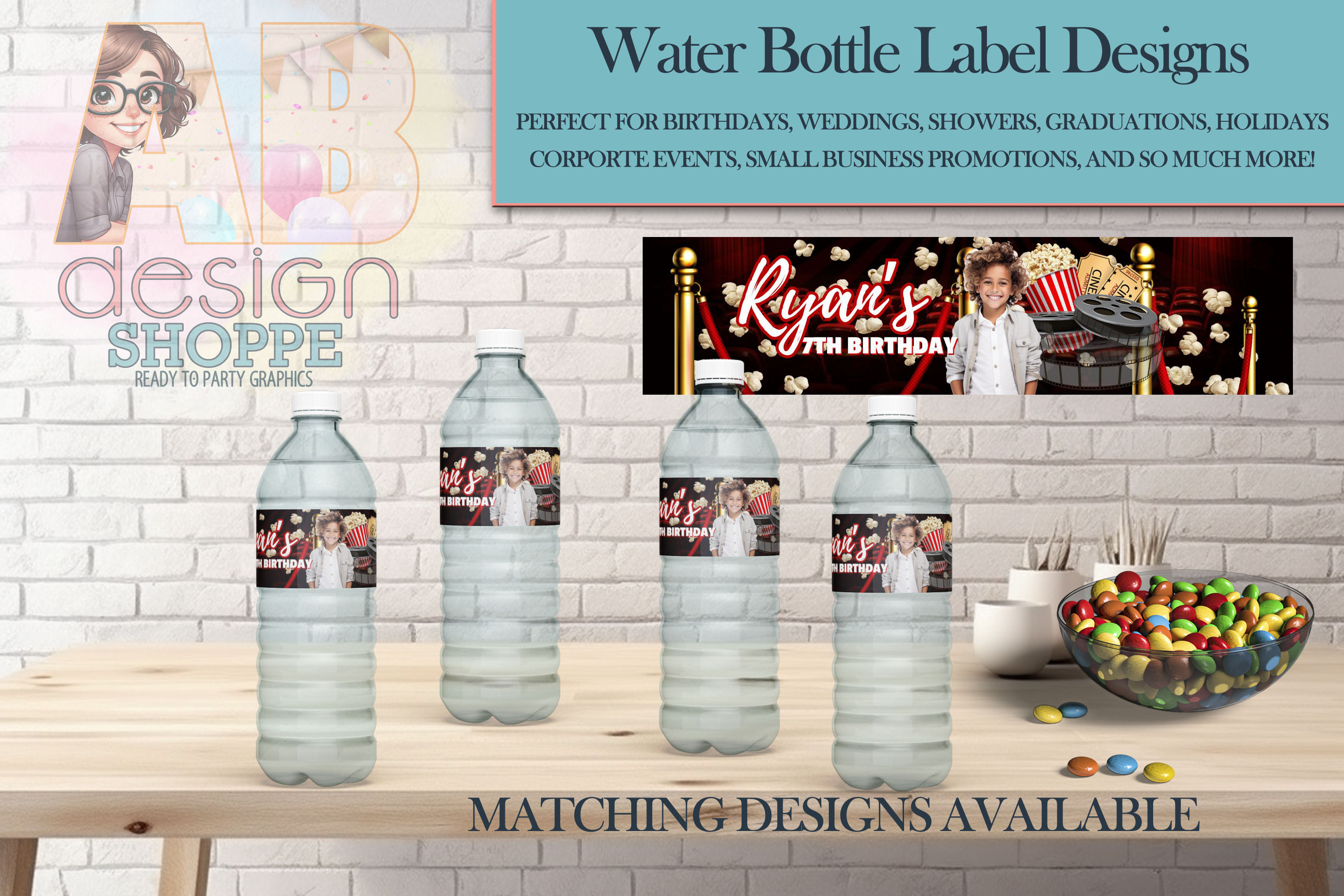 Movie Premiere - Red Carpet 16oz Water Bottle Label | Canva Edit