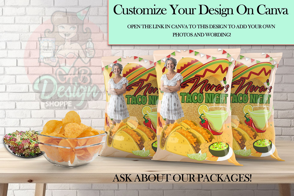 Taco Night Chip Bag | Canva Edit