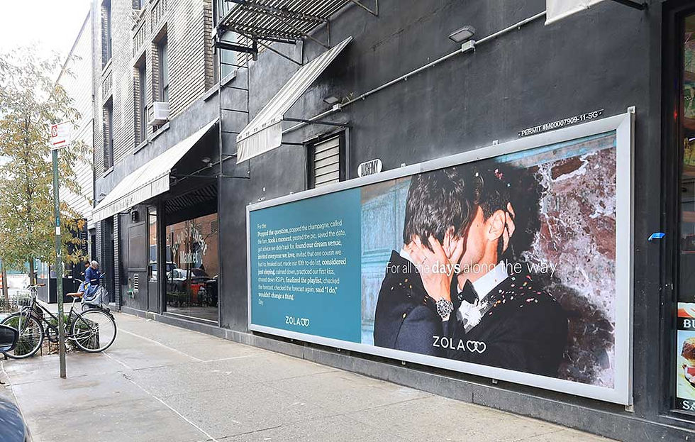 Guerrilla postings for Zola, a wedding planning website, in New York City.