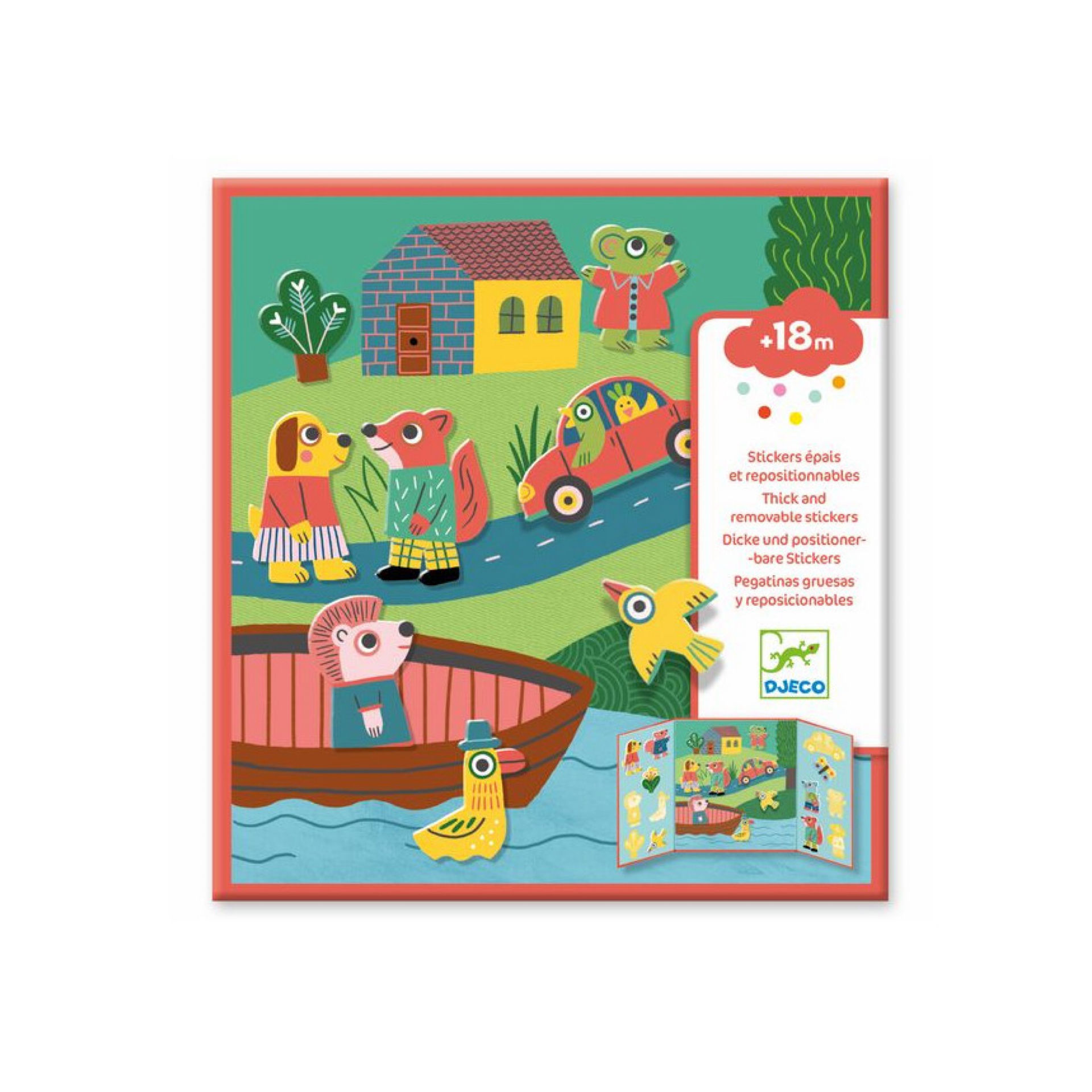 Djeco Stickers Textures repositionnables LES ANIMAUX