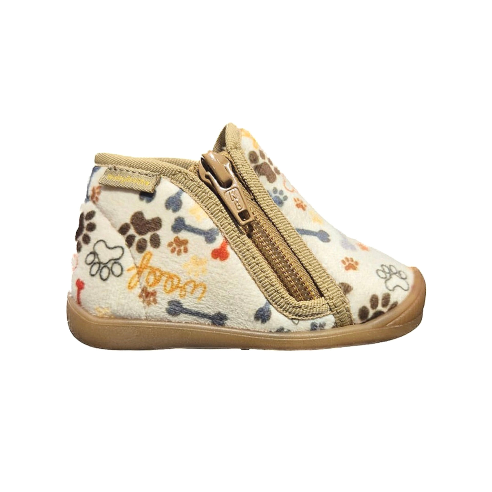BABYBOTTE Chaussons PHILBERT ZIP Dog Beige