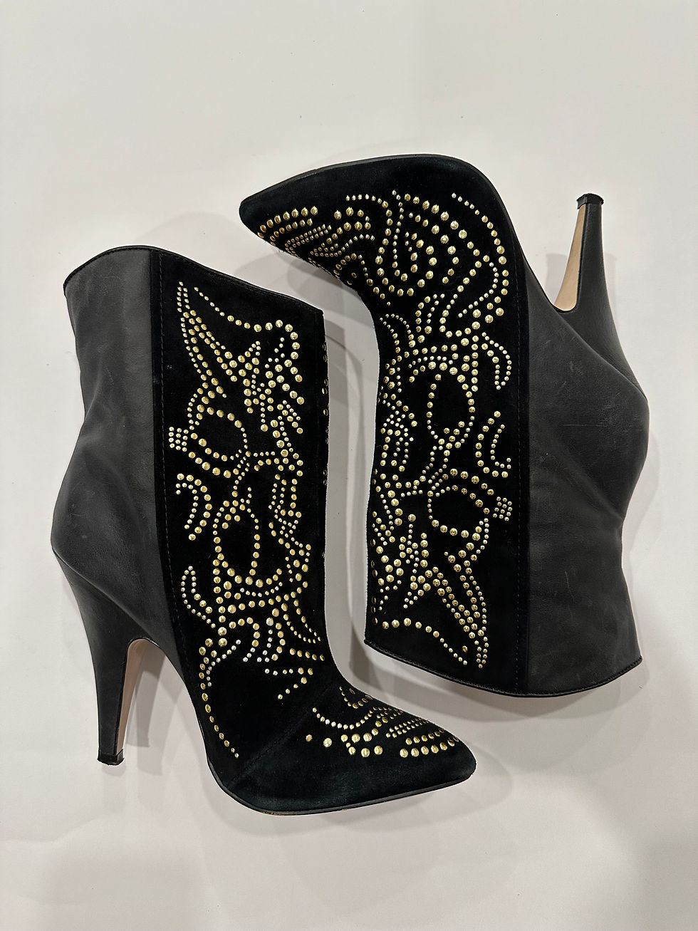 Thumbnail: Buffalo London dark blue leather & suede cowboy boots