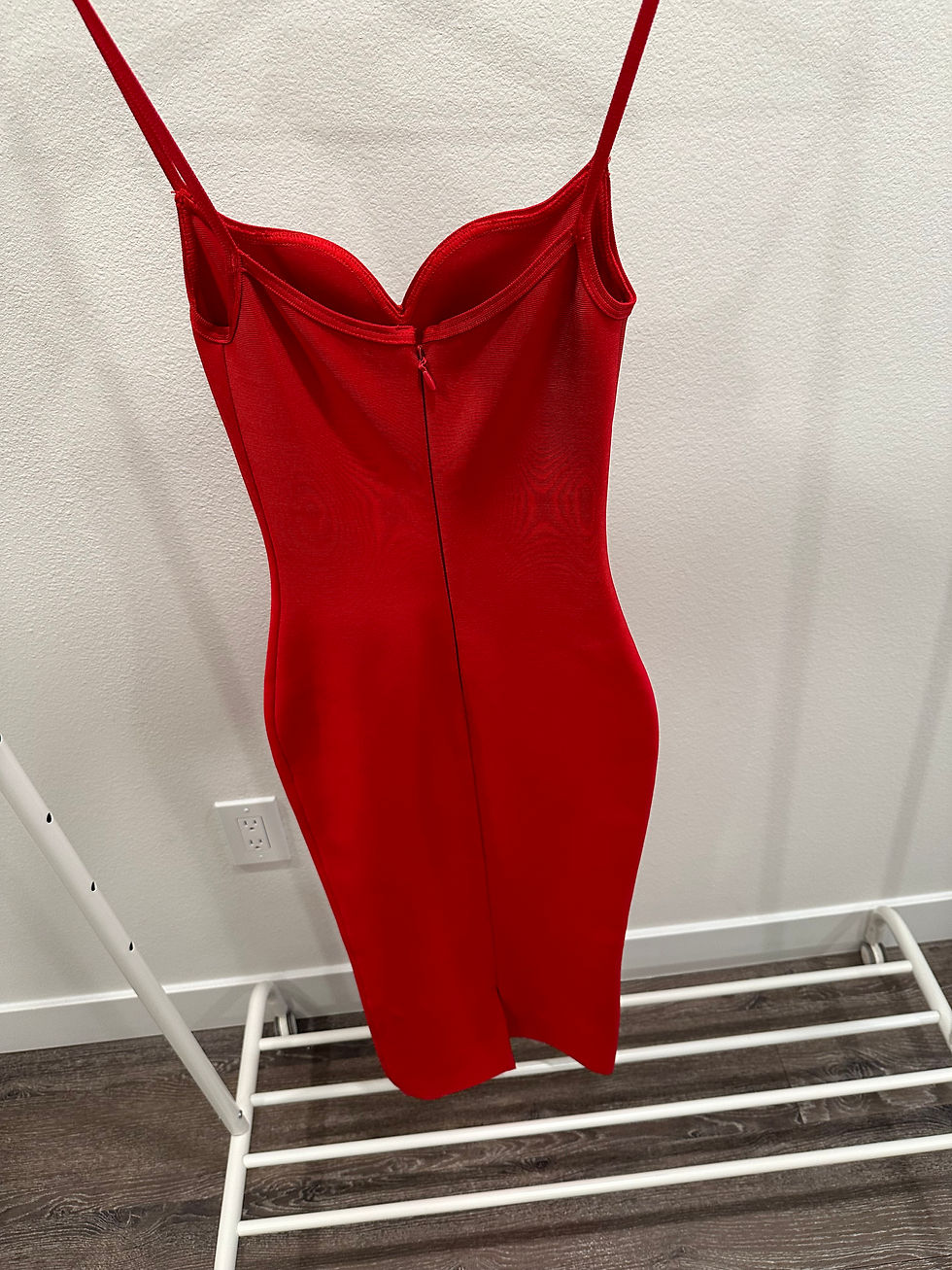 Thumbnail: FIFI FAIRY RED BANDAGE MAXI DRESS