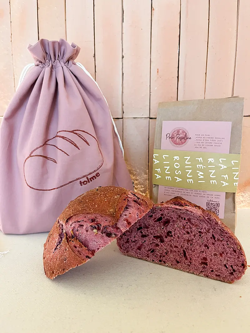 sac à pain octobre rose kit farine locale artisanale octobre rose