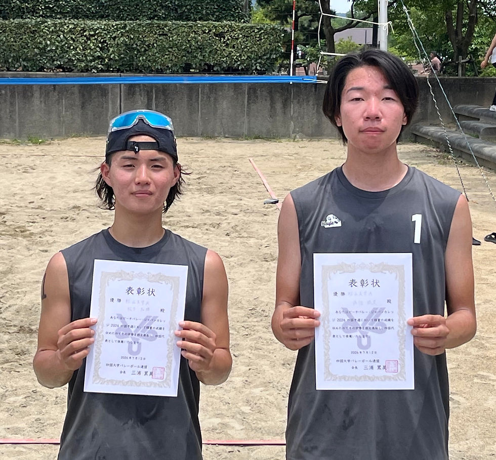 アクティオ杯ビーチバレージャパンカレッジ2026四国予選 男子2日目 最終結果