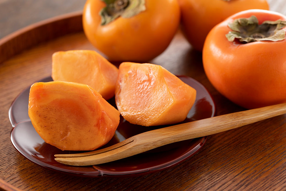 autumn food in japan kaki, japanese persimmons