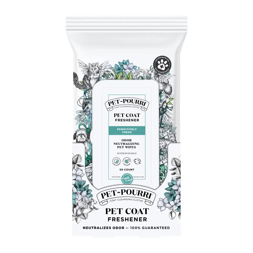 Thumbnail: Pet-Pourri Pet Coat Wipes, Pawsitively Fresh, 50ct