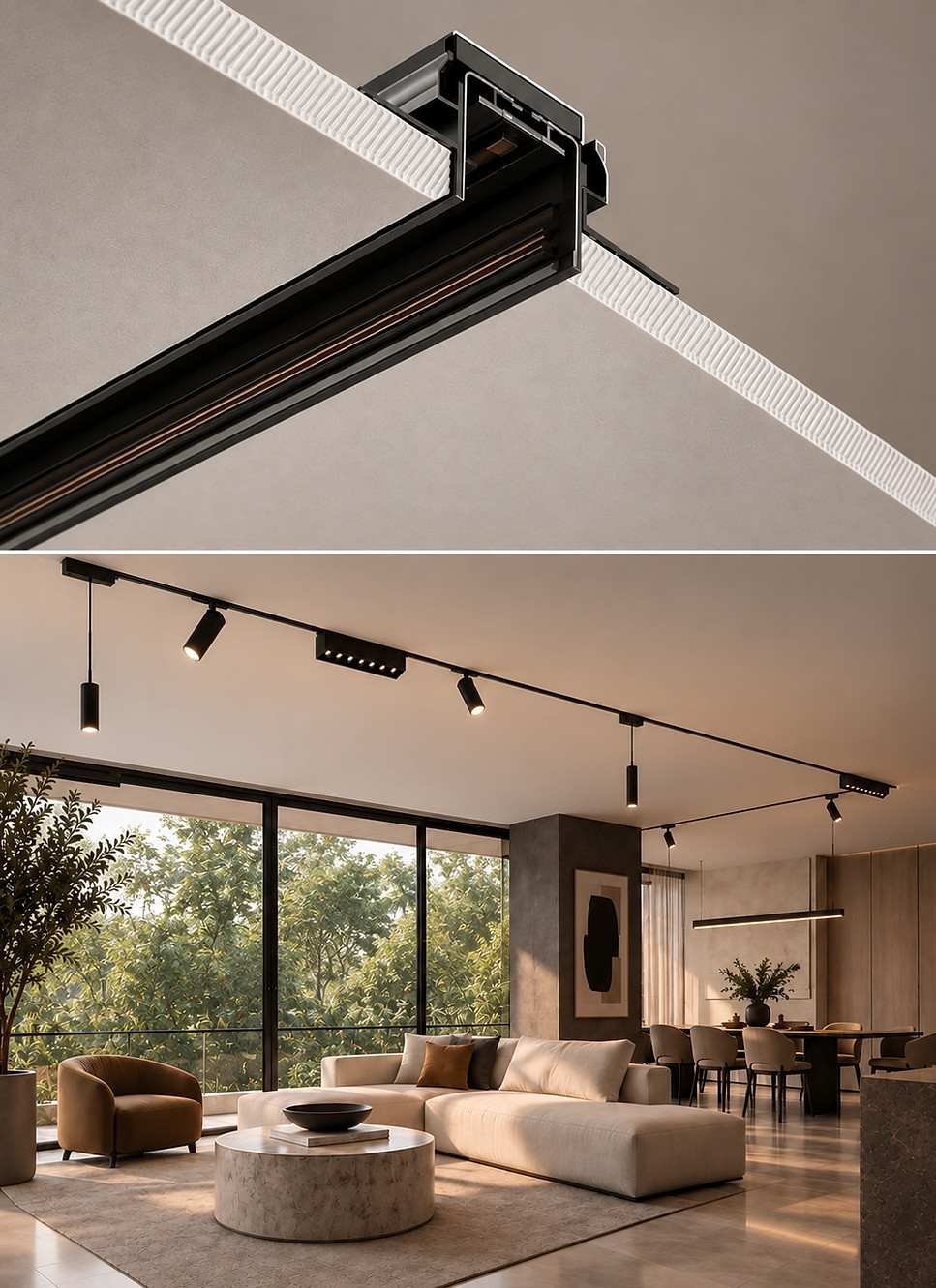 Rieles empoptrables con accesorios intercambiables en areas sociales.jpg