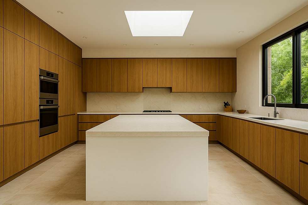 Cocina gourmet con isla en residencia de Lomas de Chapultepec.