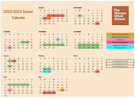 Calendar | Morgan Oliver School