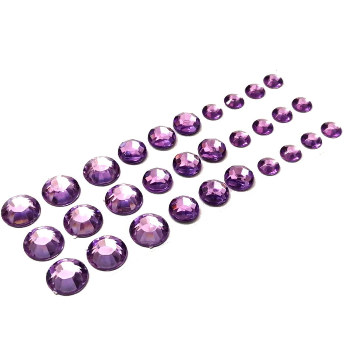 Acrylic Stickers - 6-10mm - 30pcs - diamond shape - purple
