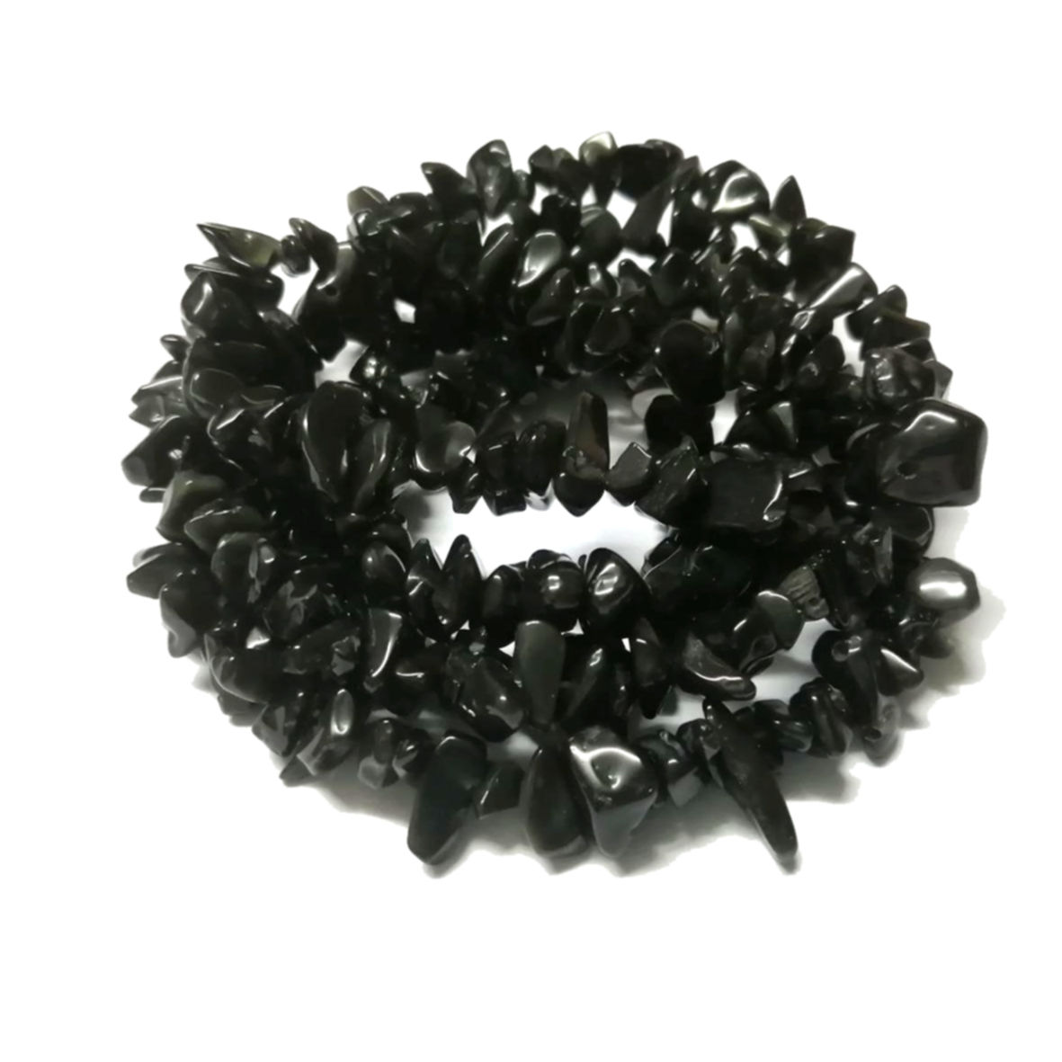 Gemstone - Obsidian - Beads - String +/- 85cm  Beads 5x8mm