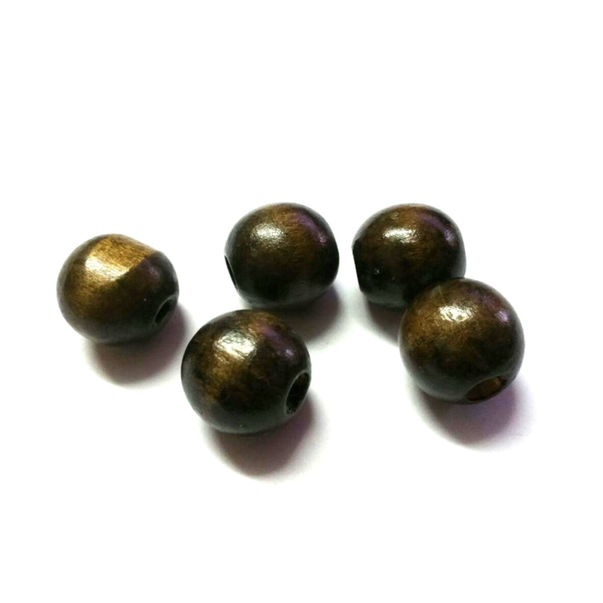 Wooden Beads -dark brown - 6pcs - 18mm