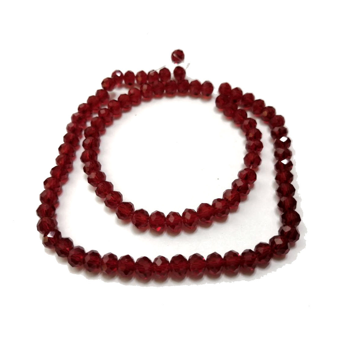 Crystal Beads -6mm- clear dark red - String+/-95pcs