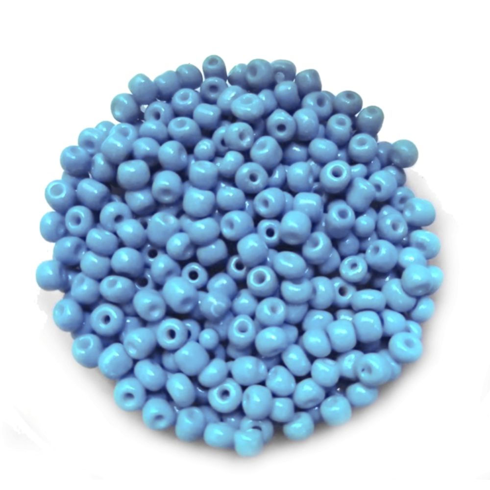 Glass  Seed Beads +/-200pcs  - 4mm Size 6- Baby blue
