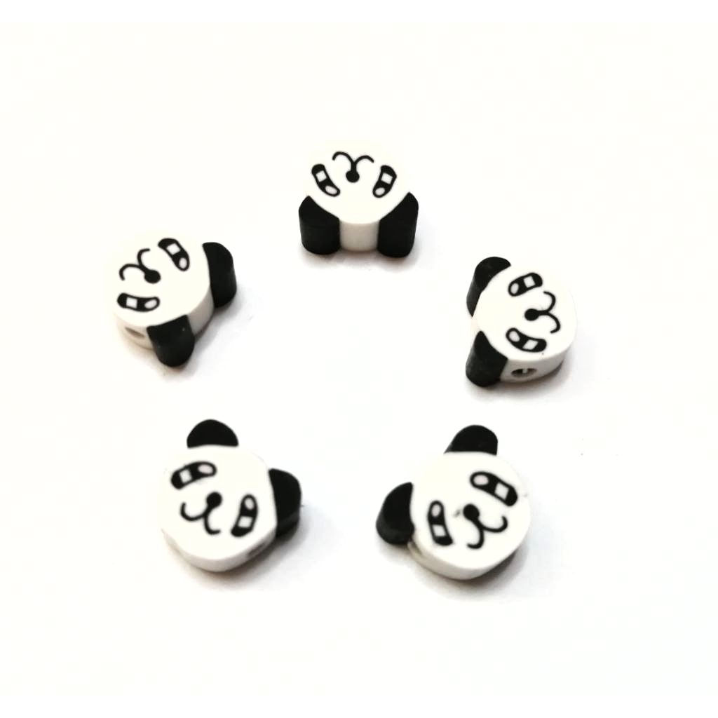 Panda FIMO - Polymer Clay Beads - 5pcs +/-10mm