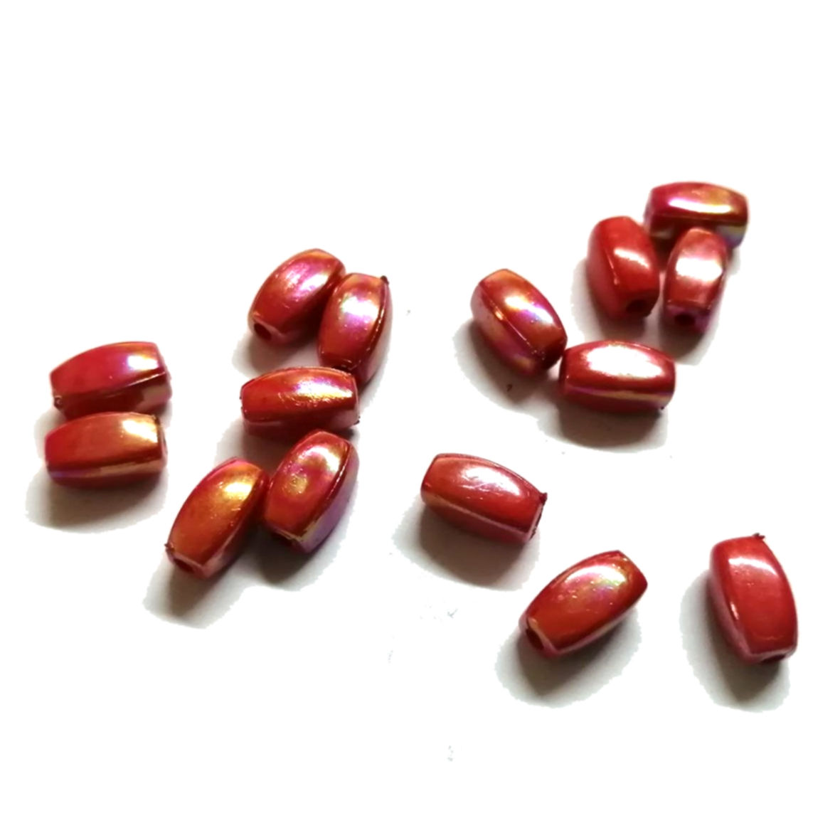 Acrylic Beads - 10x5mm -  15 pcs - orange - Ceramic Optic