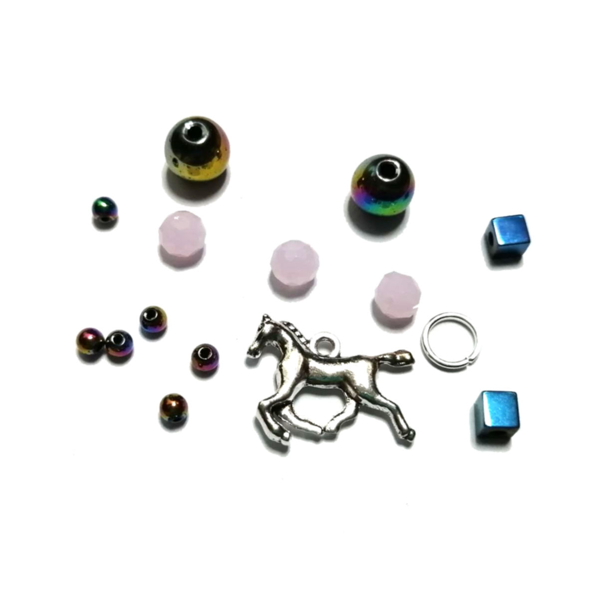 Plated Hematite and Crystals (pendant 20mm)  15pcs