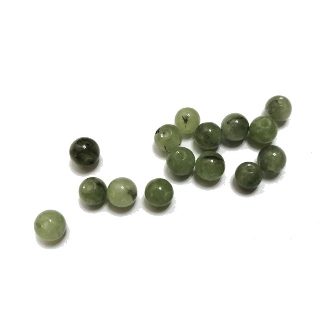 Gemstone - Prehnite - Beads -6mm ball -15pcs