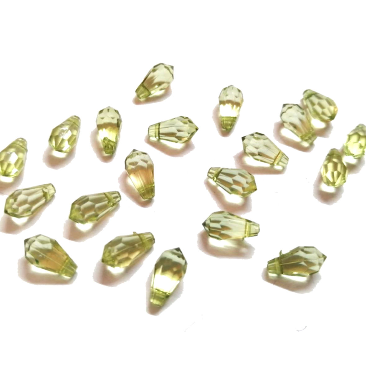 Acrylic Beads -11mm -40pcs-light green-drops- crystal optic