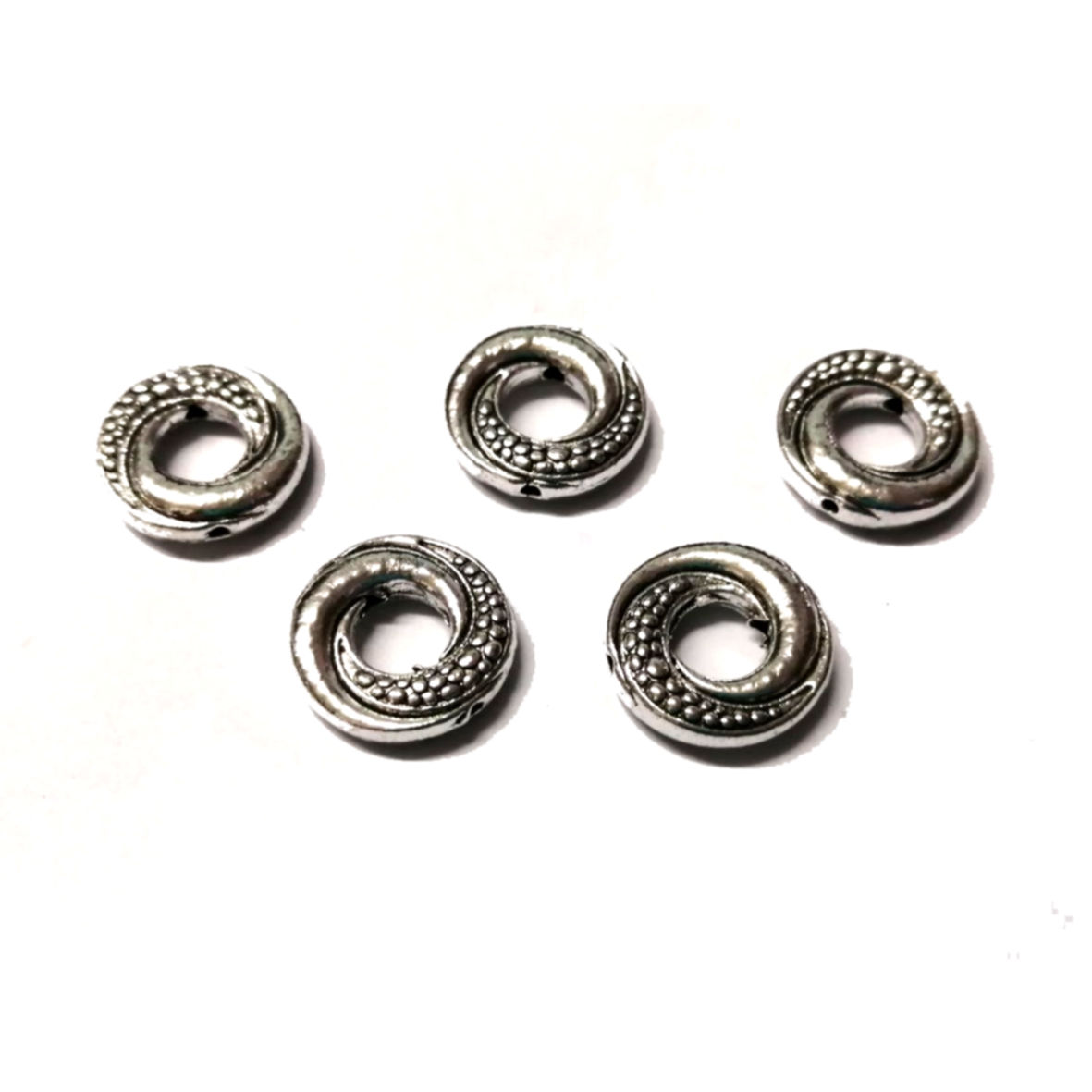 Metal Beads - 5pcs  - 4x3.5mm - Hole +/- 1.3mm