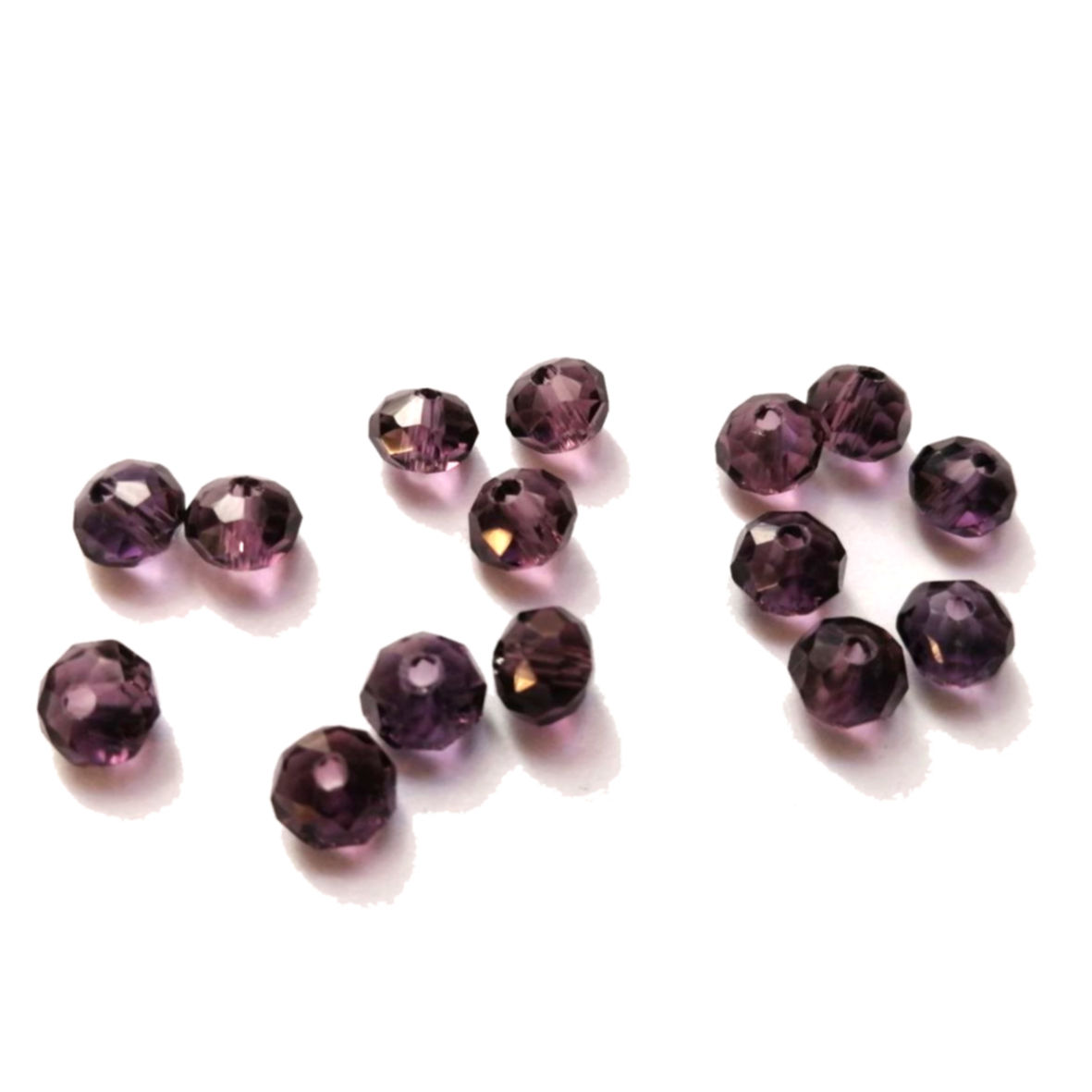 Crystal  Beads -6mm- clear purple - 15pcs  -