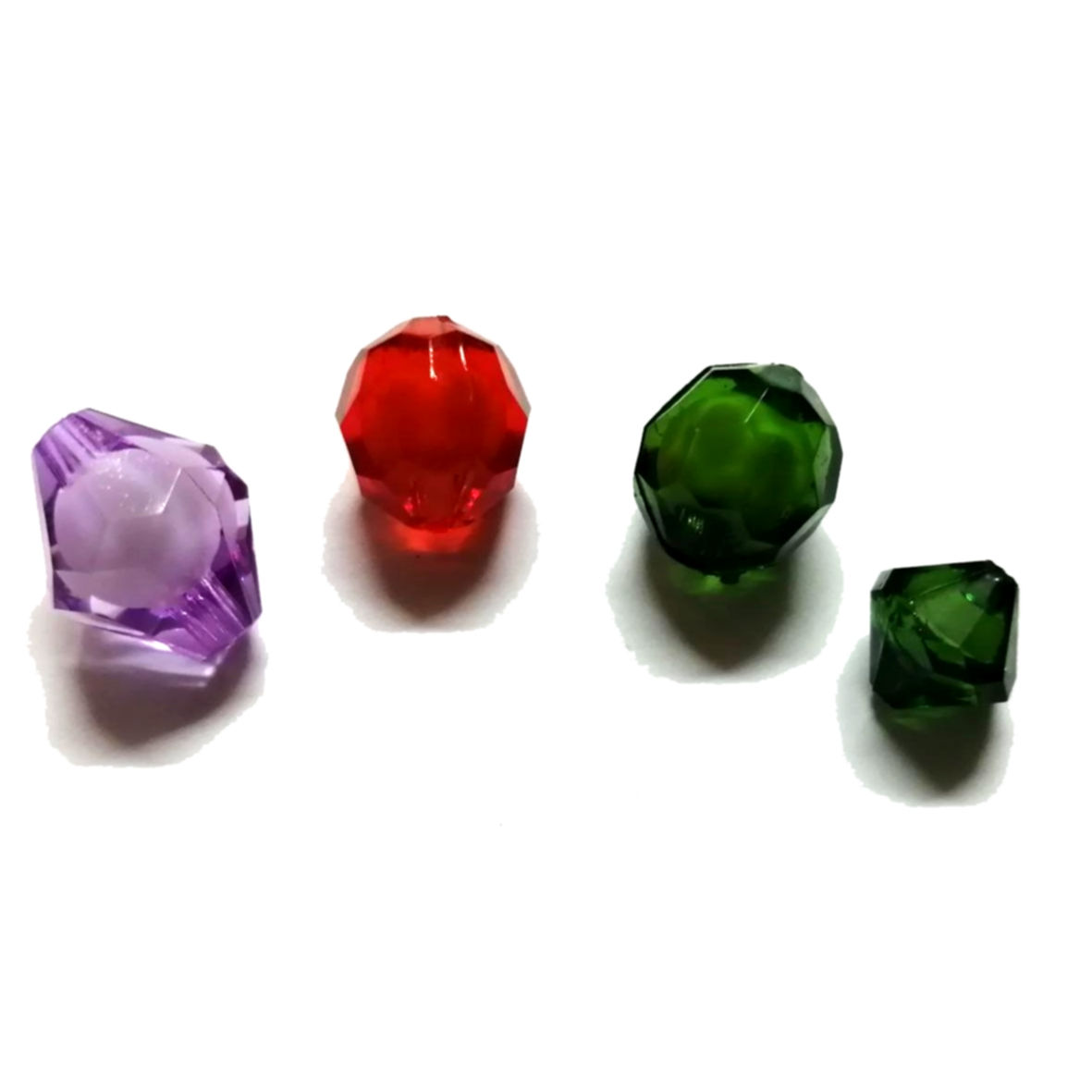 Acrylic Beads - 12-20mm -  4 pcs - color mix - with filling