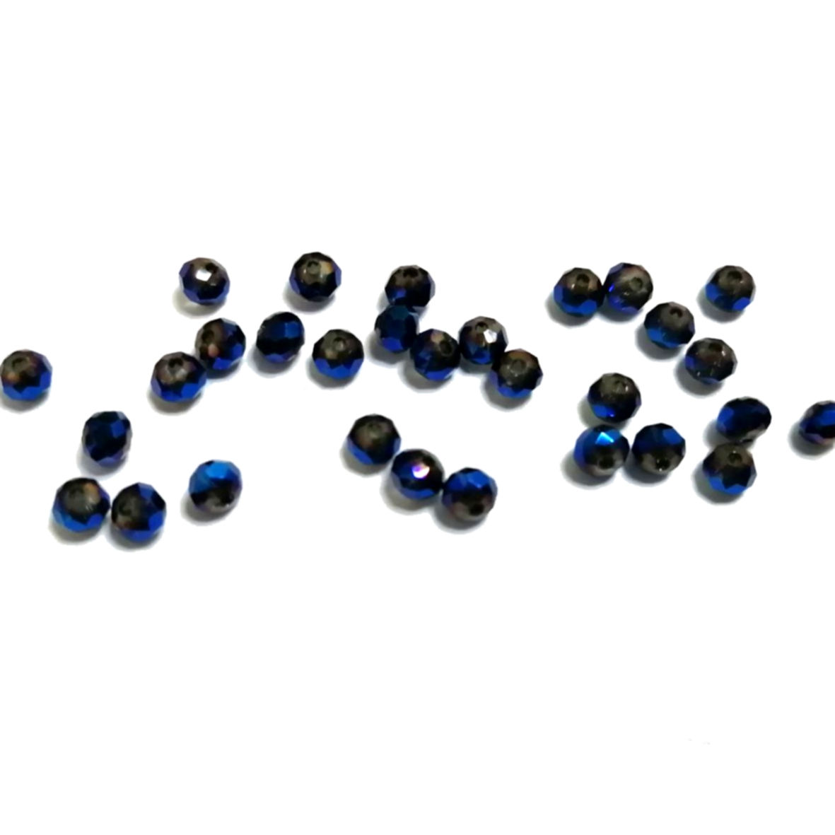 Crystal Beads - 4mm-royal blue  - 30pcs  - Hole +/-1.0mm