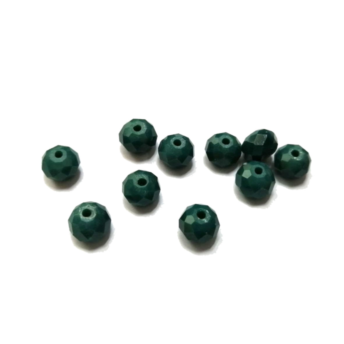 Crystal Beads - 8mm -mat dark turquoise- 10pcs