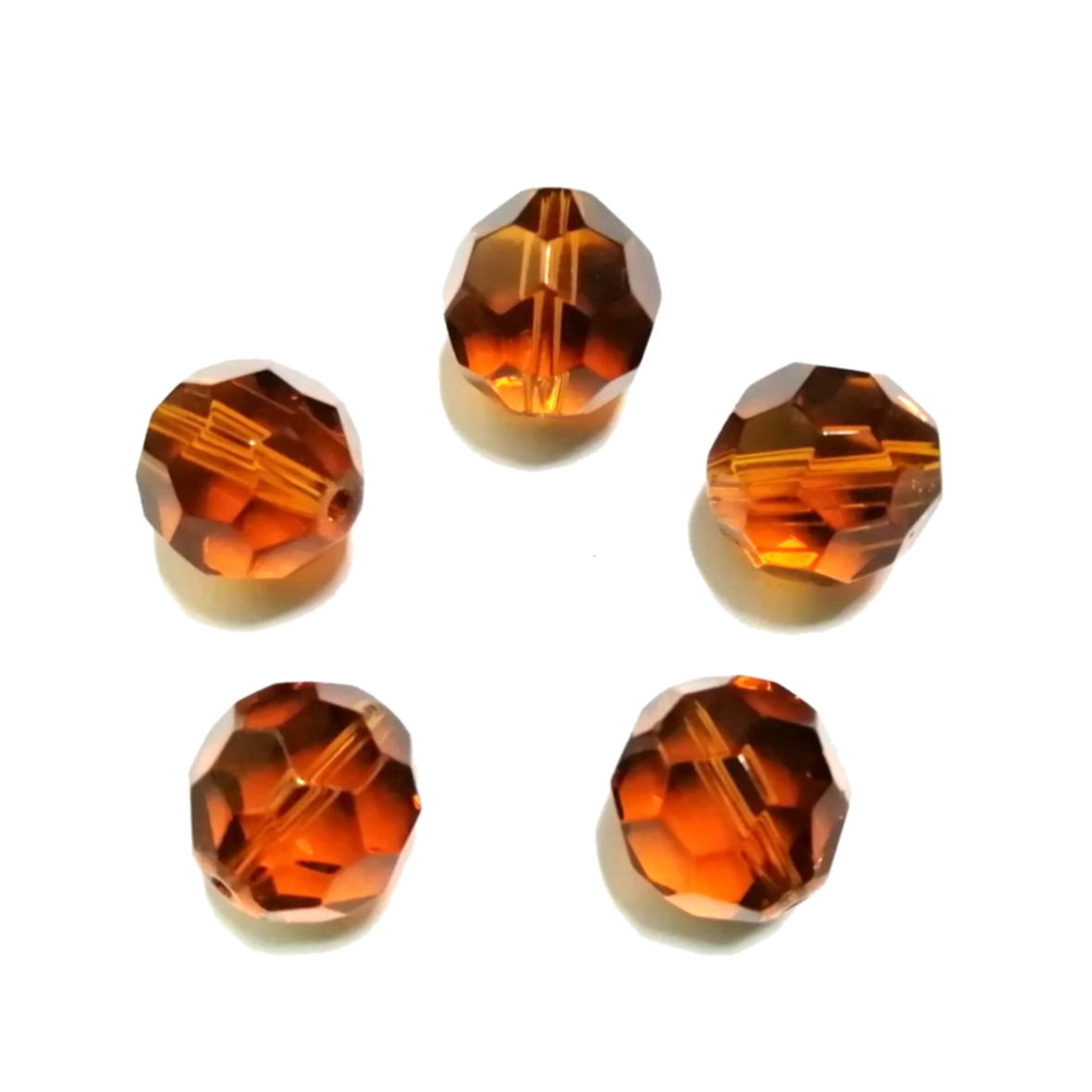 Glass Beads  - clear brown- 5pcs  - 16mm
