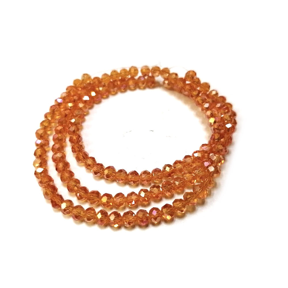 Crystal Beads - 4mm - shiny clear orange  +/- 130pcs String