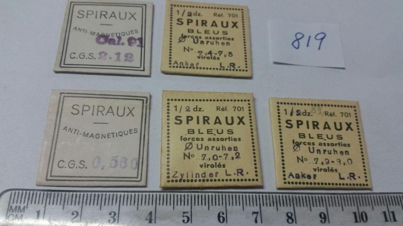 Watch Parts Spares / Unused / Movement Parts /   Price 5 Pockets