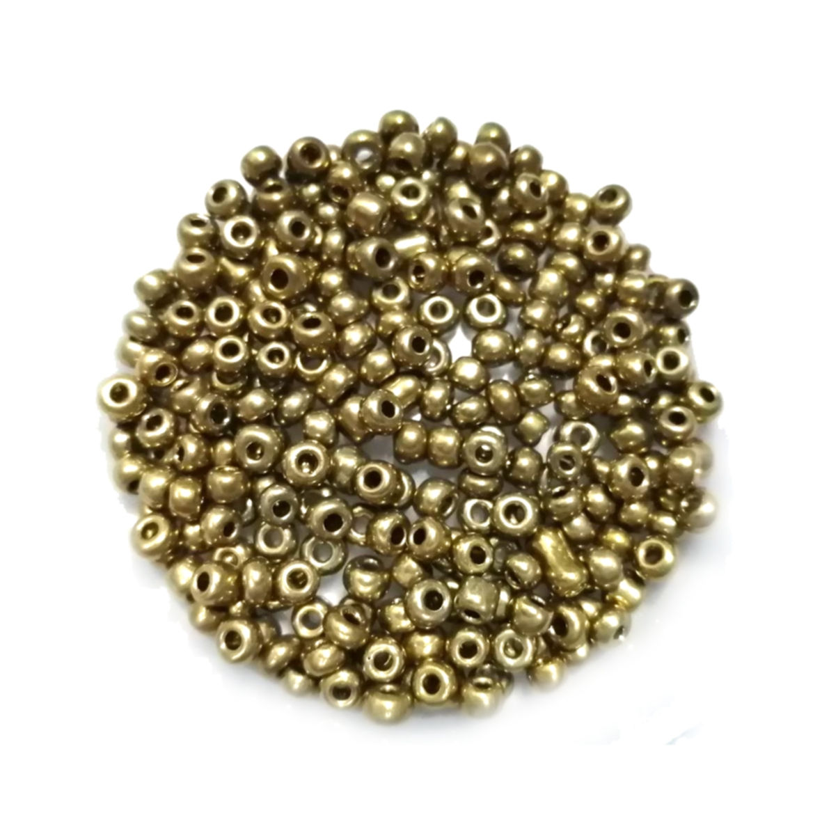 Glass  Seed Beads +/-1300pcs  - 4mm size 6 - antique gold