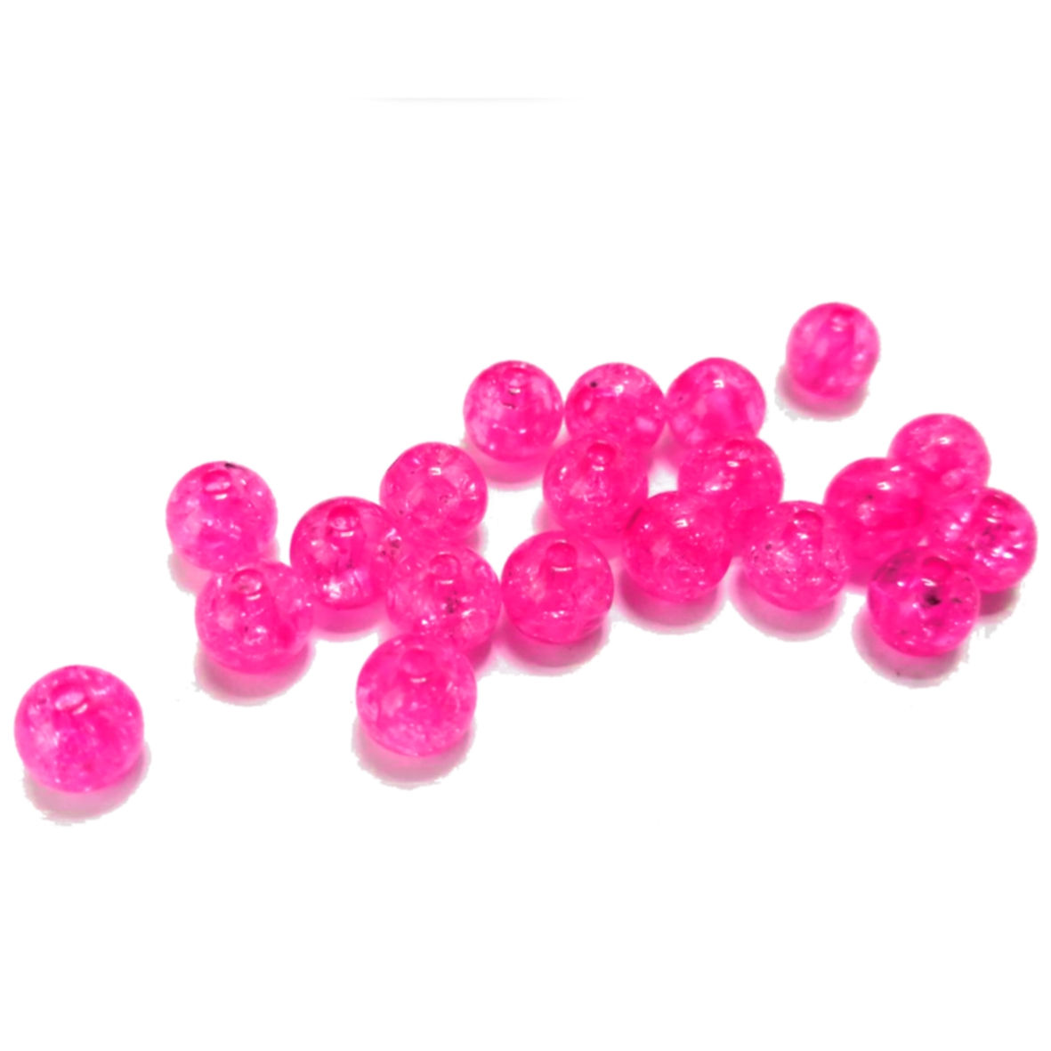Acrylic Beads - 8mm -  20 pcs - pink - glass crackle optic